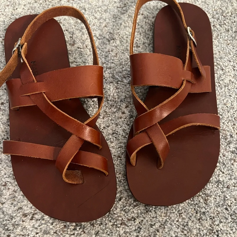 Brown Leather Women's Sandals - Picture 3 of 10